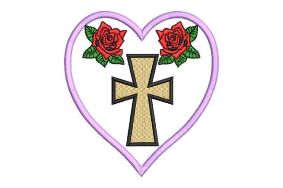 Heart with Roses and Cross