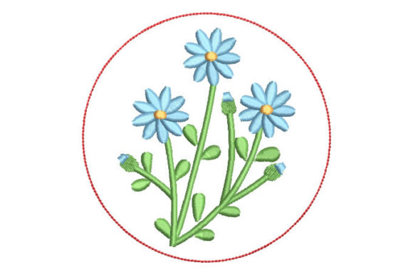 Plants with Flowers: A Beautiful Embroidery Design