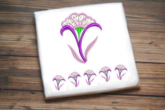 Purple White Flower Embroidery