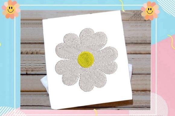 White Flower Embroidery Design